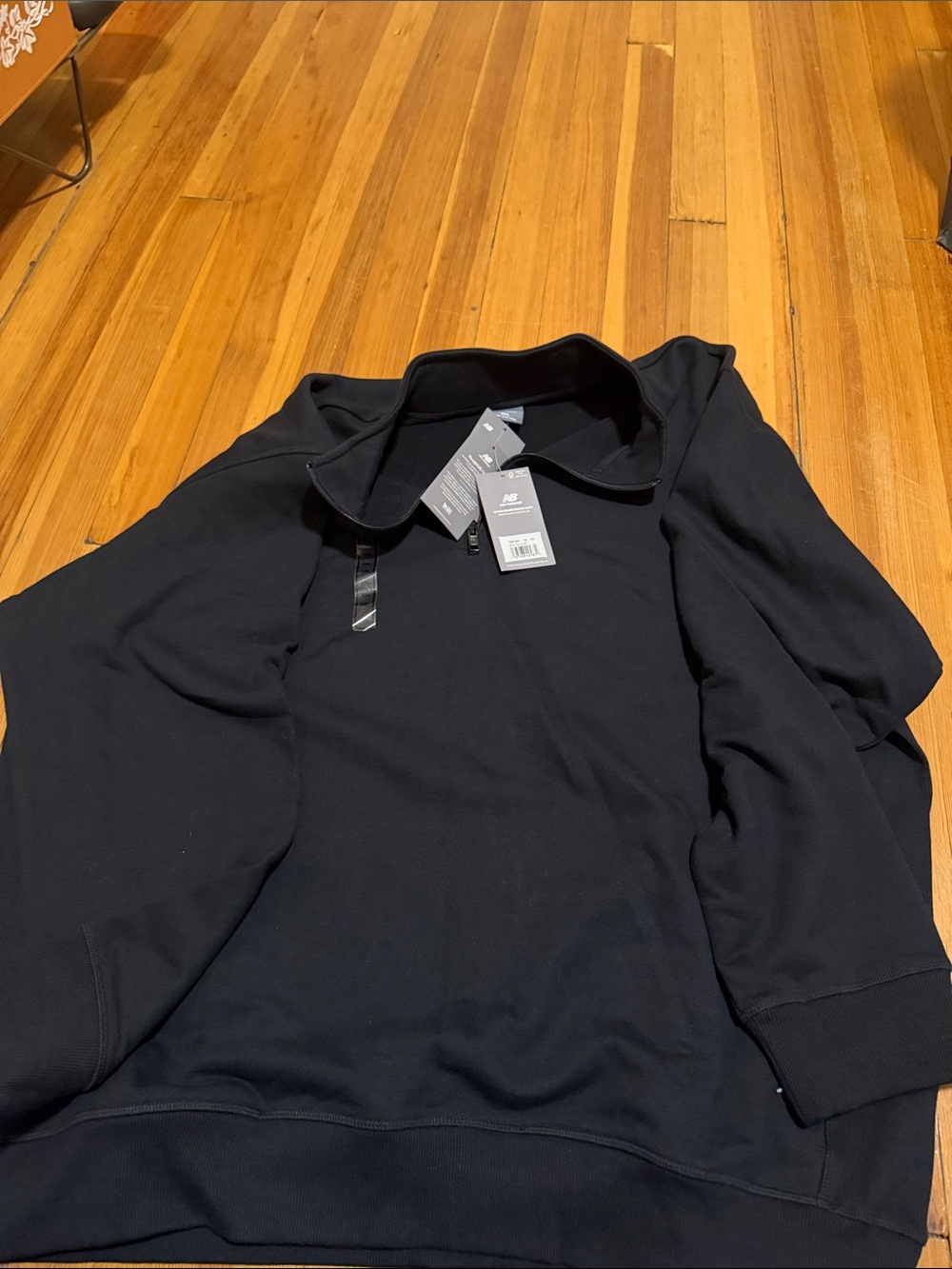 New Balance Men's Black Quarter Zip Pullover Hoodie